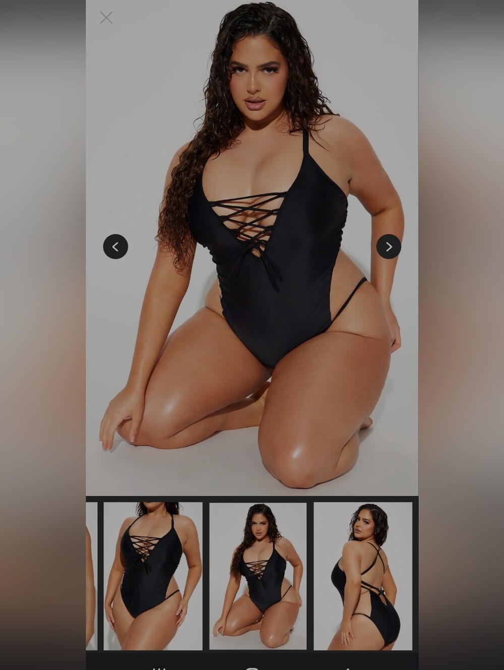 Fashion Nova Jasmine V-Neck One Piece Swimsuit